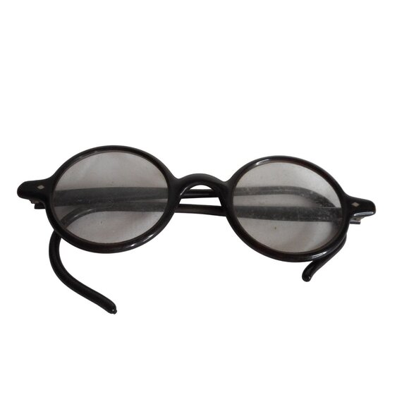 Vintage 1940s 50s Mid Century Modern Round Art Deco Eyeglasses